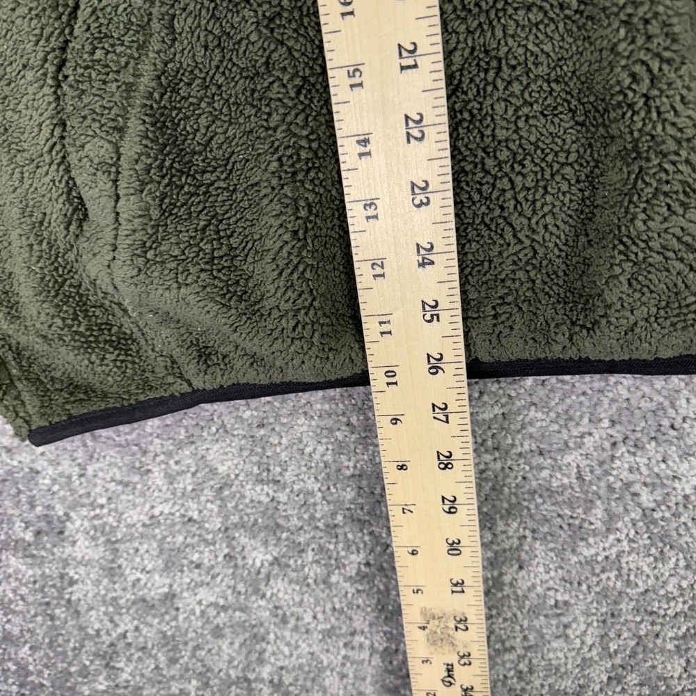 Boston Traders Hoodie Mens Medium Green Sherpa Fleece 1/4 Zip Pullover Kangaroo - Picture 4 of 7